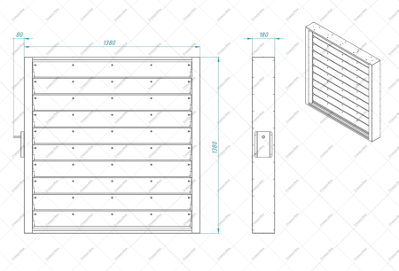 Жалюзи туннельные ПТ-1380х1380 (под электропривод)